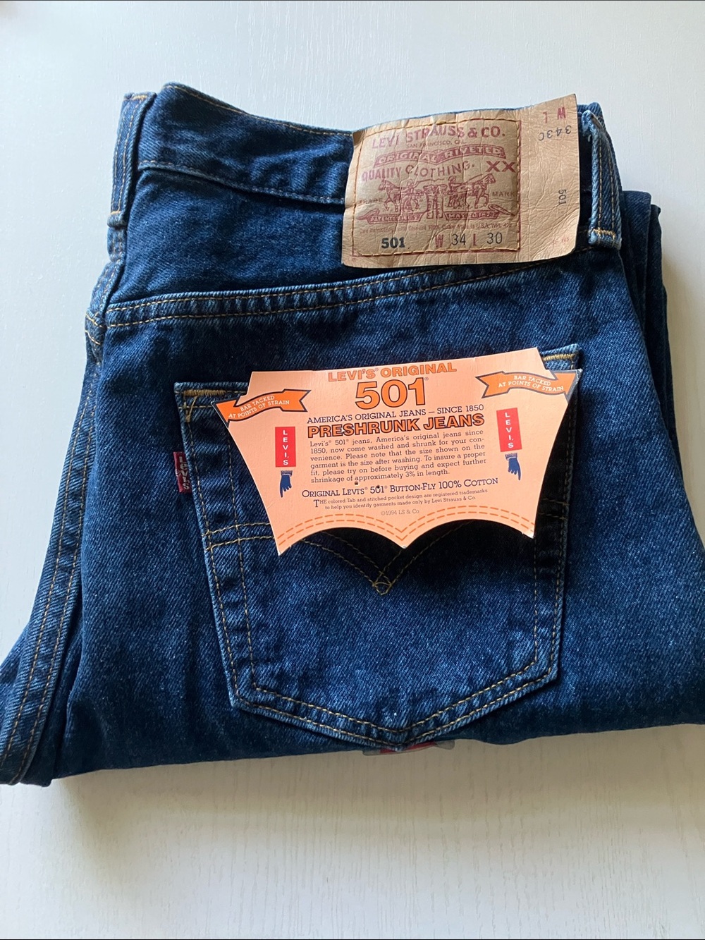Levi’s Original 501-0118 Preshrunk Jeans (Mfg. 3/97) Size 34x30 (NWT)